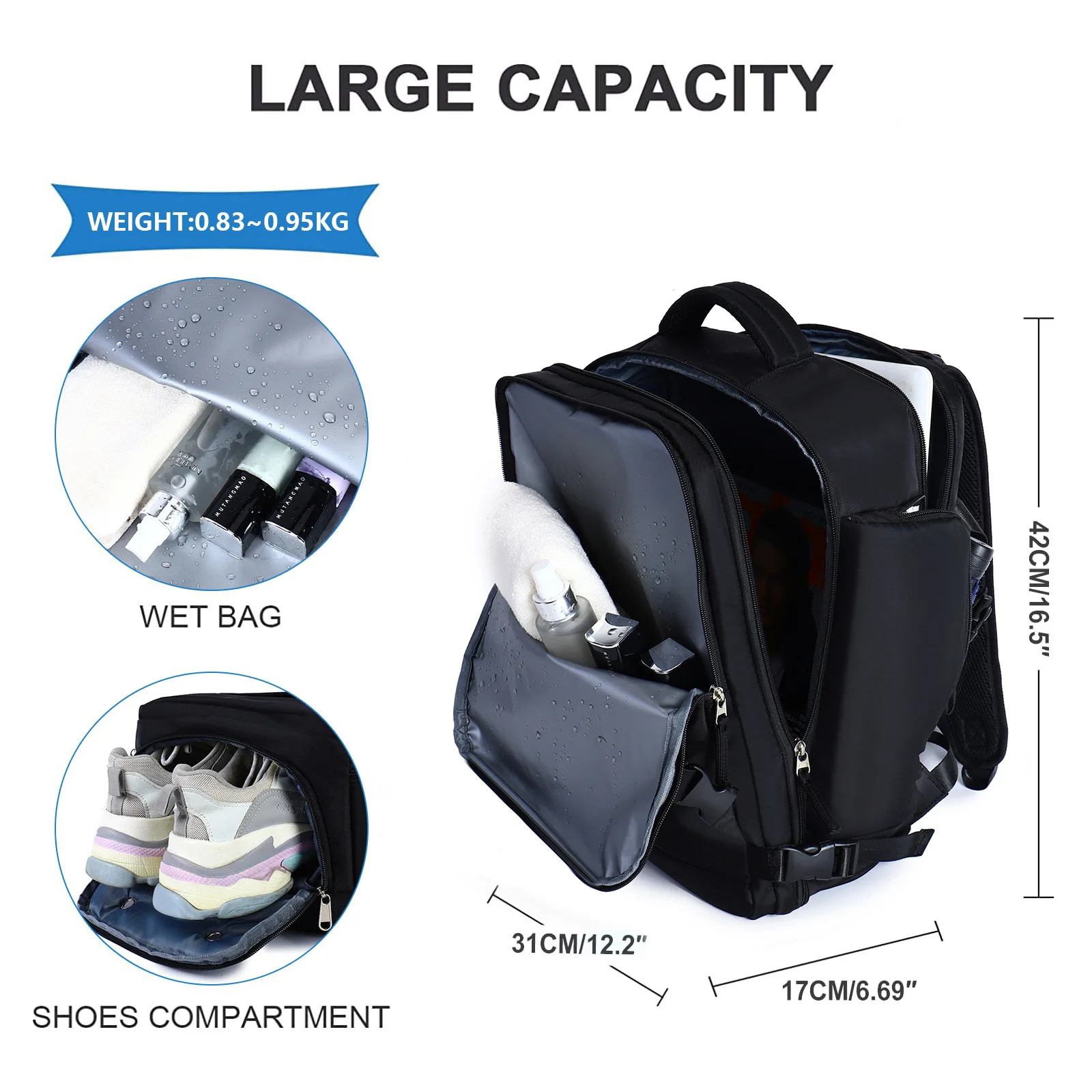 Women Backpack Large Capacity Flight Approved Carry on Air Backpack College Hiking Backpacks for Men Business Travel Backpacks