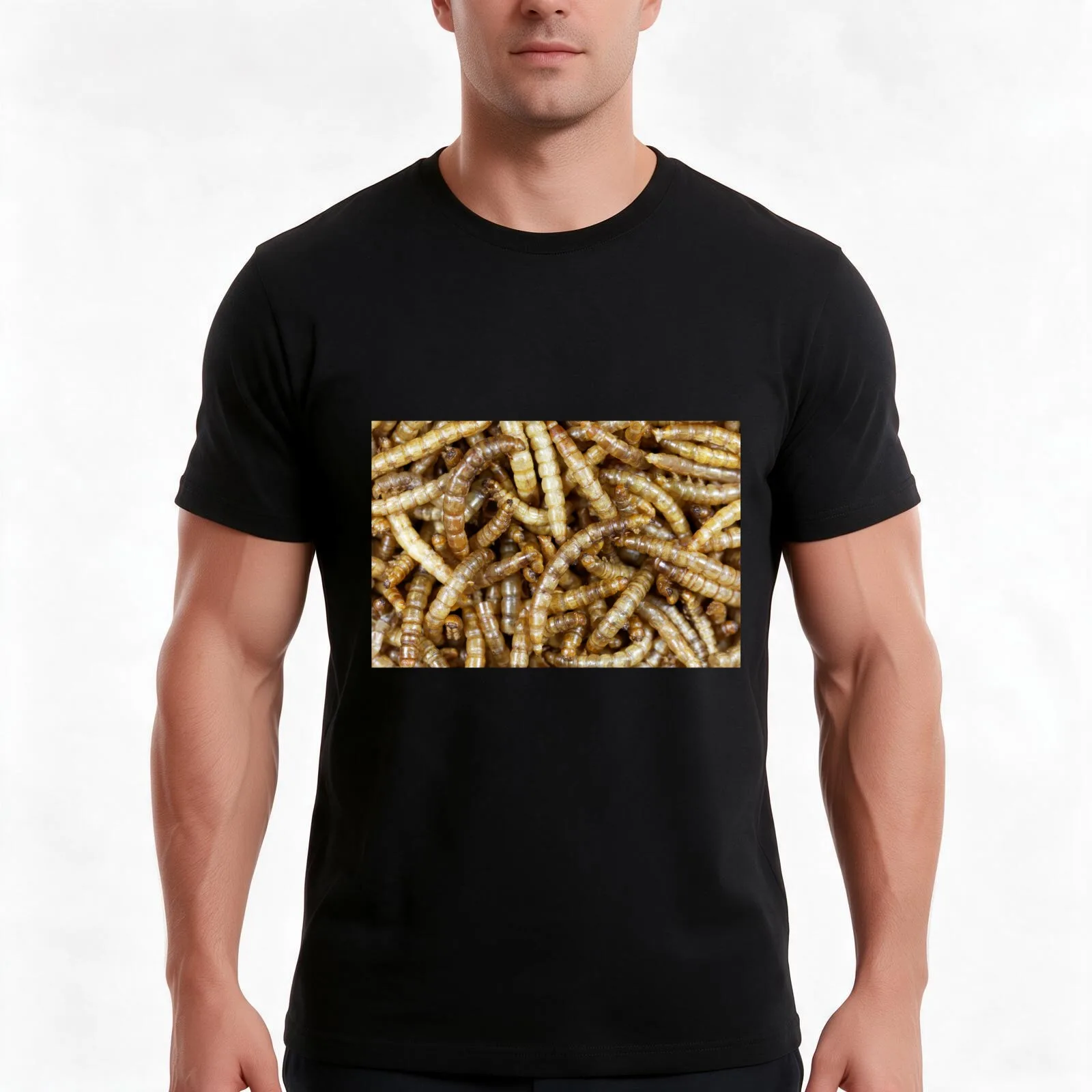 Dried Mealworms (Tenebrio molitor) T-Shirt, Summer Casual Cotton Tee, Oversized Streetwear Tops, Vintage Graphic Print