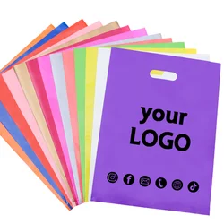 50pcs Customized Store Logo Advertising Gift Bags Portable Plastic Bags Shopping Bags Wedding Party Favor Bags Wholesale