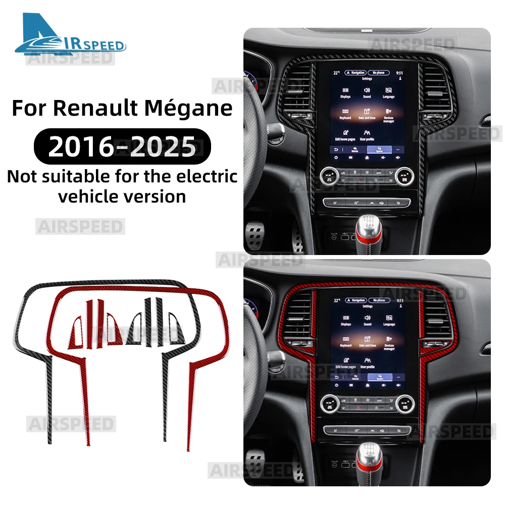 

For Renault Megane 4 2016 2017 2018 2019 2020 2021 2022 2023 2024 2025 Soft Carbon Fiber Sticker LHD RHD Center Console Screen