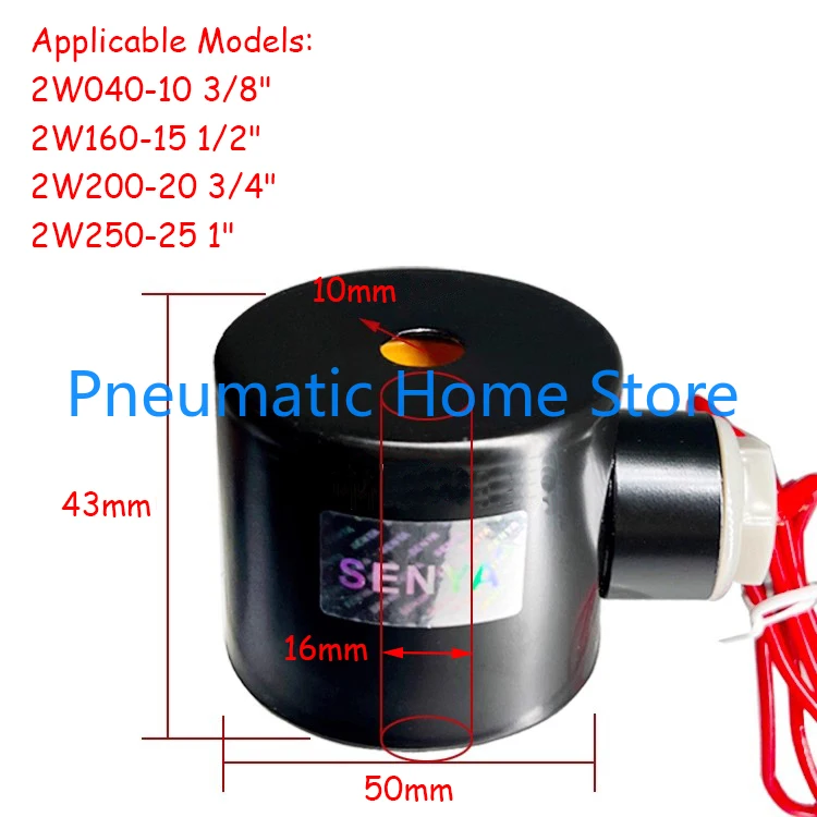 

2W/2S Series Solenoid Valve Water Valve Air Valve Coil 160-15 200-20 250-25 220V 24V