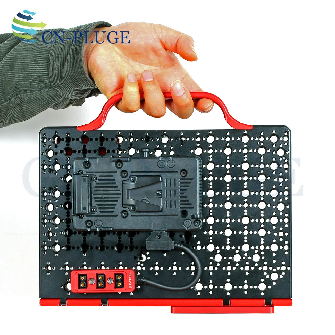 Multi-functional V-mount Battery-Powered Board With DTAP Distributor, and Support Panel for Image Transmission Monitor
