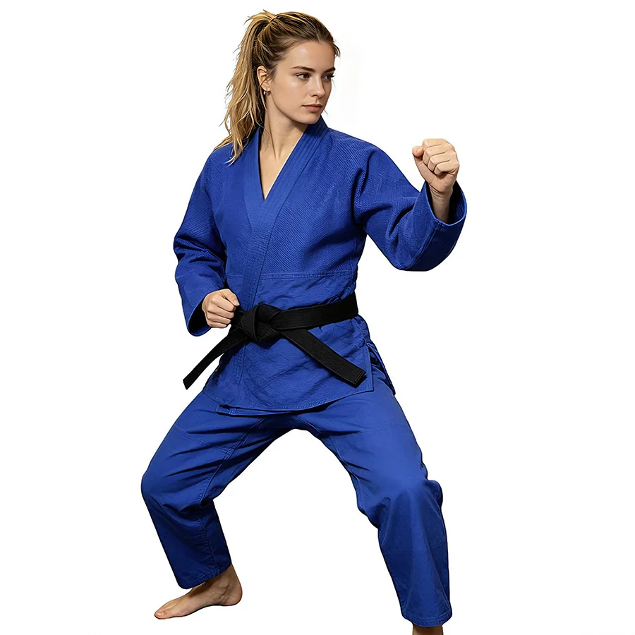 Judo Gi Brazilian Jiu Jitsu Uniform Lightweight Breathable Martial Arts Training Suit for Men Women with Belt