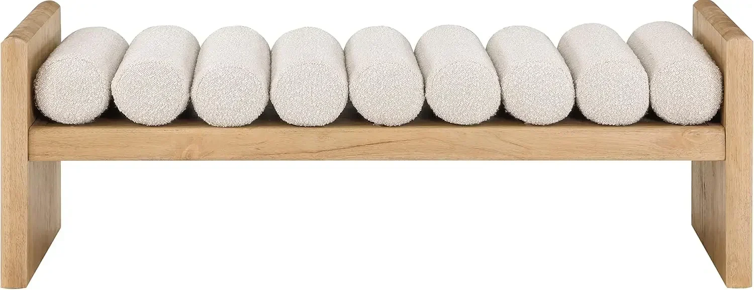 Contemporary Bench with Solid Wood Rich Natural Finish
