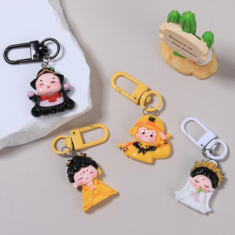 Cute Q Version Journey To The West Keychain Cartoon Creative Small Pendant Bag Car Key Accessories Couple Small Gift