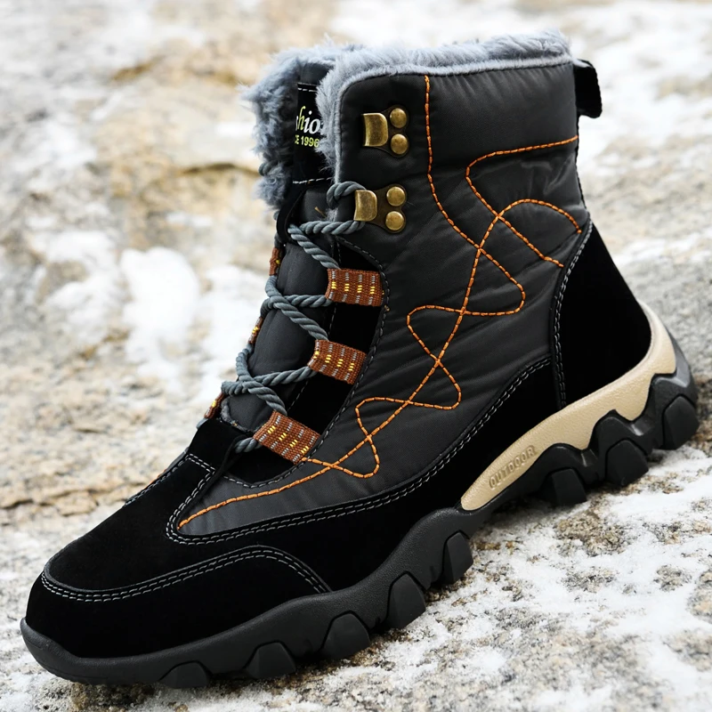 

Snow Boots with Cotton Lining for Warmth in Winter, Men's Snow Boots,Outdoor Walking Shoes, Men's Casual Ankle Boots, Work Boots
