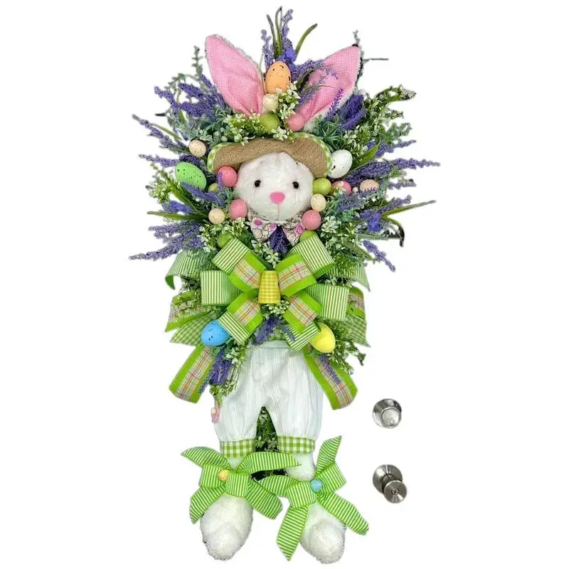 

Easter Wreaths for Front Door Bunny Wreath for Window Cute Holiday Decoration Spring Wreath for Garden Living Room Bedroom