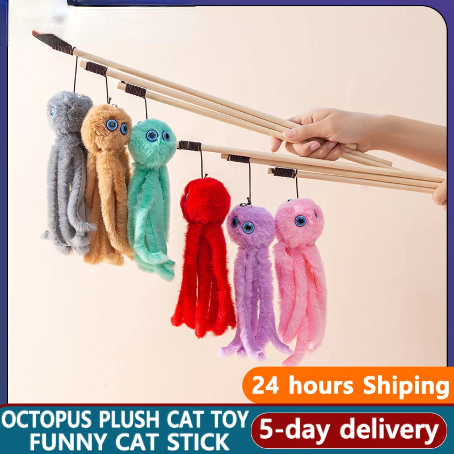 

Adorable and Interactive Cute Octopus Design Plush Cat Toy - Entertaining and Fun Training Accessory for Cats - Perfect for Chas