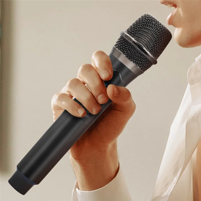 Wireless Microphone 2 Channels UHF Fixed Frequency Handheld Mic Micphone For Party Professional Show Meeting Easy To Use