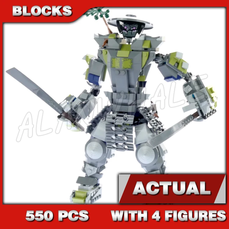 

550pcs Shinobi Oni Titan Samurai Mech Harumi Lord Disc Shooter Posable Arms 10323 Building Block Sets Compatible With Model
