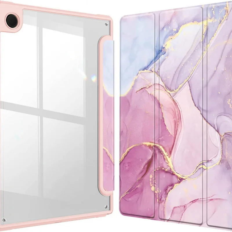 Marble Tri-Fold Acrylic Case for Samsung Tab A9/A11 8.7/11 Inch with Auto Wake