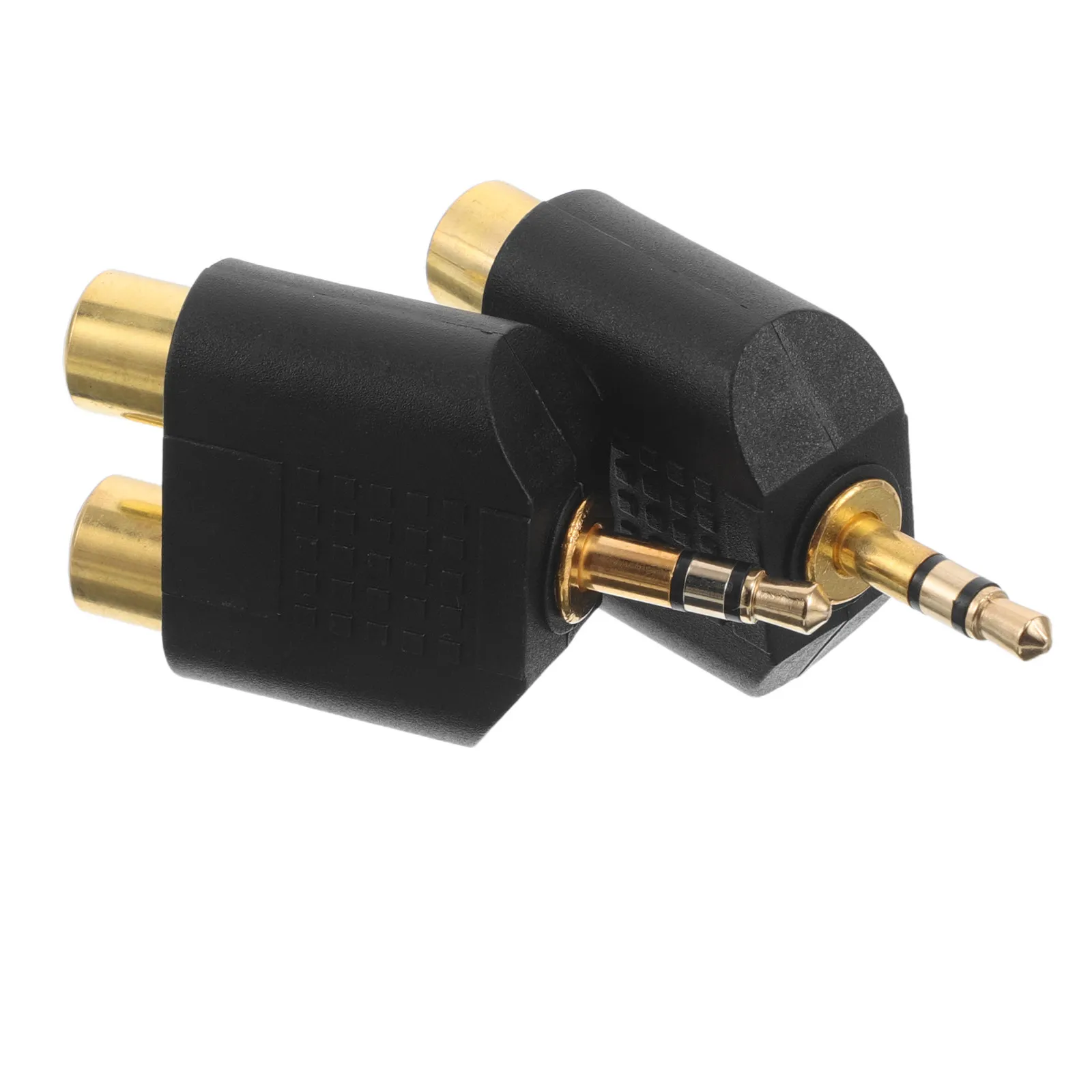 

2pcs Audio Adapter 3.5Mm Trs Male To Dual Av Female Y Splitter For Stereo Sound High-Fidelity Connector Auxiliary Jack Splitter