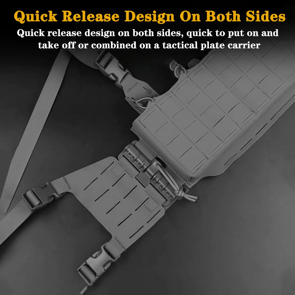 Airsoft Shooters Vest Knight Tactical Chest Rig With Quadruple 5.56 & 7.62 Mag Pouch Front Panel MOLLE Hanging Storage Item Bag