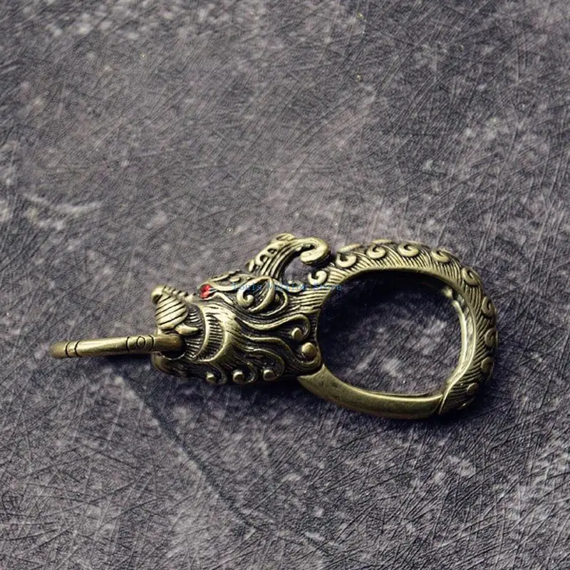 Llaveros L5YB únicos Loong, llaveros Metal portátiles para niños, adolescentes, adultos, llavero Loong dragón chino