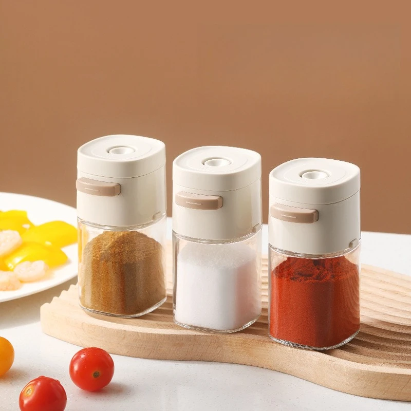 

LMM kitchen quantitative seasoning tank press type salt control bottle household sealed moisture-proof salt tank