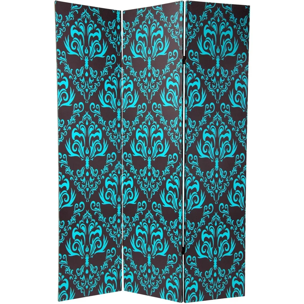 

Partition Screen Room Divider, Free Shipping, 6 FDC Tall Double Sided Damask, Room Divider, 3 Panel Separator, Home Decor,Garden