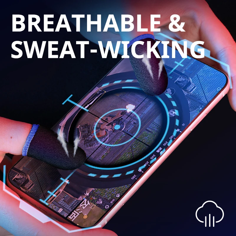 20/40 قطعة إصبع عرق برهان الألعاب الأكمام مقاوم للماء الألعاب الأكمام الإبهام إصبع كم تنفس أذرع التحكم في ألعاب الفيديو غطاء الاصبع