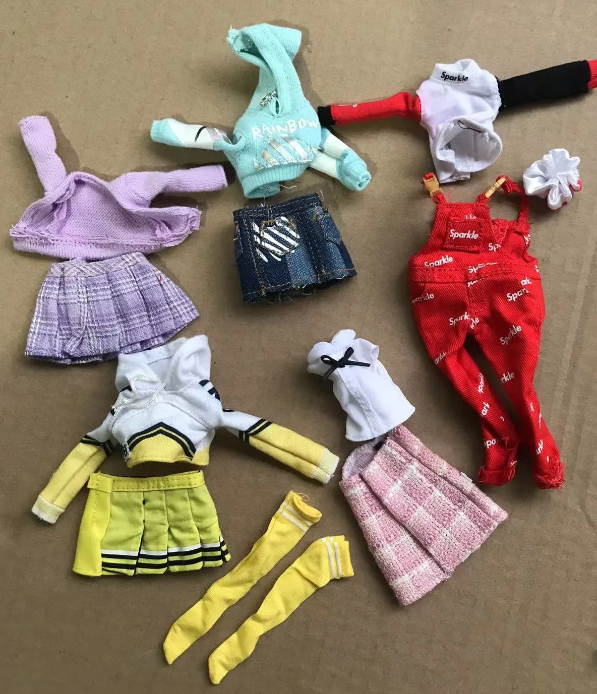 Rainbow Doll Colorful Parts Original Quality Doll DIY Accessories Sandals Shoes Boots Clothes Skirt Sport Wear Doll Suits