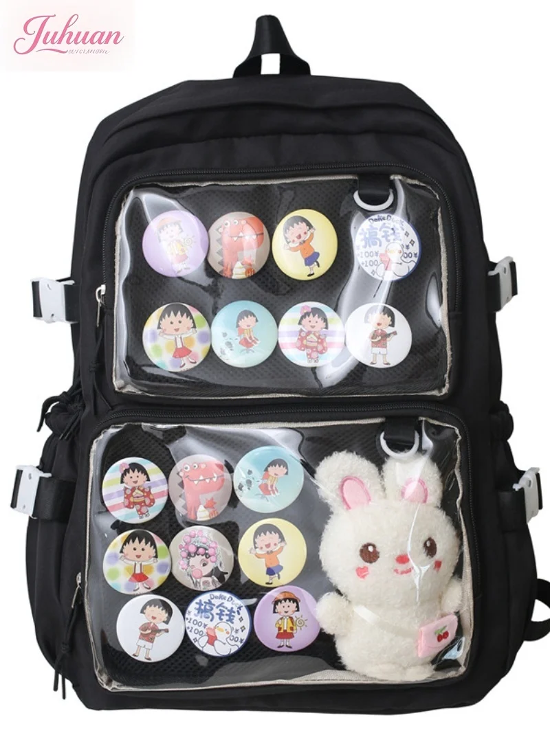 Original Ltabag versatile large capacity shoulder transparent pain window college style student backpack women's campus bags