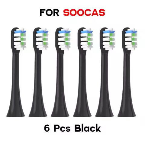 6PCS Toothbrushes Head for SOOCAS X3/X3U/X3Pro/V1/X5/X1/D3/D3 Pro Sonic Colorful Toothbrush DuPont Soft Bristle Nozzles