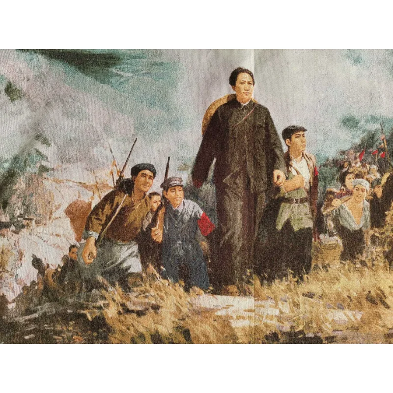 

36" China Embroidered Cloth Silk Great Leader Mao Zedong Painting Mural Meditation Wall Hanging Home Decor Wrcx150