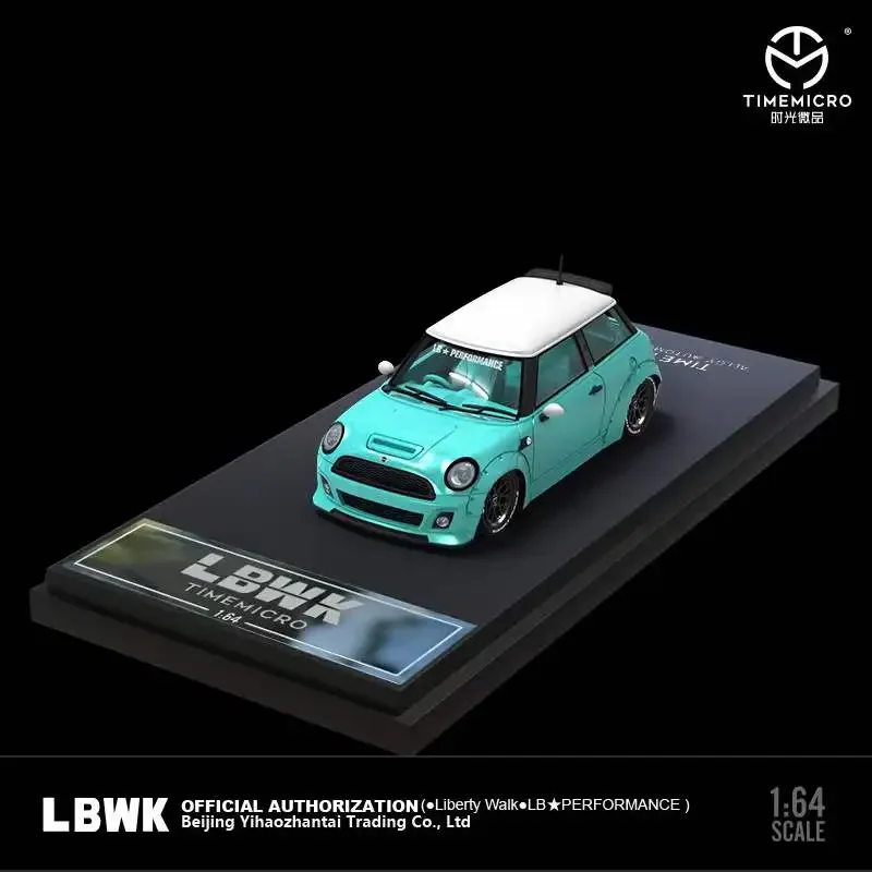 TIME MICRO 1:64 LBWK Mini Peach Pink / Blue Diecast Model Car