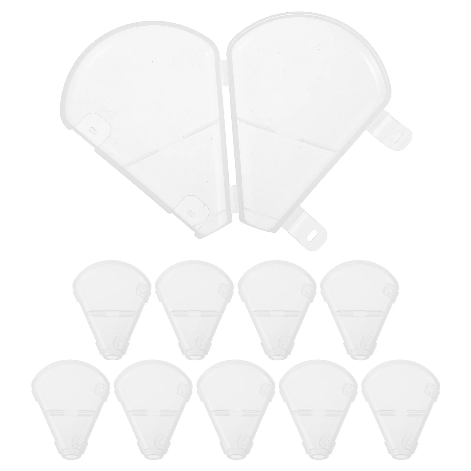 10 stuks make-upborstelbeschermer caps transparant ventilatorontwerp stofdicht waterbestendig voor thuisreizen borstel organisatie tool