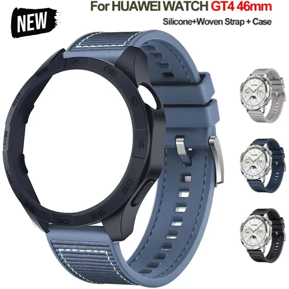�y�Z�[�����zHuawei Watch GT4 46mm�p�P�[�X+�V���R���D��X�g���b�v�AHuawei Watch GT4 46mm�p�ی�P�[�XPC�n�[�h�o���p�[�A�����i�[�x���g