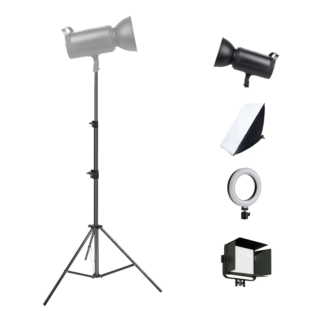 SH 2.8M Black Aluminum Alloy Foldable Light Stand Photography Fill Spot Light Softbox Photo Studio Load 5KG