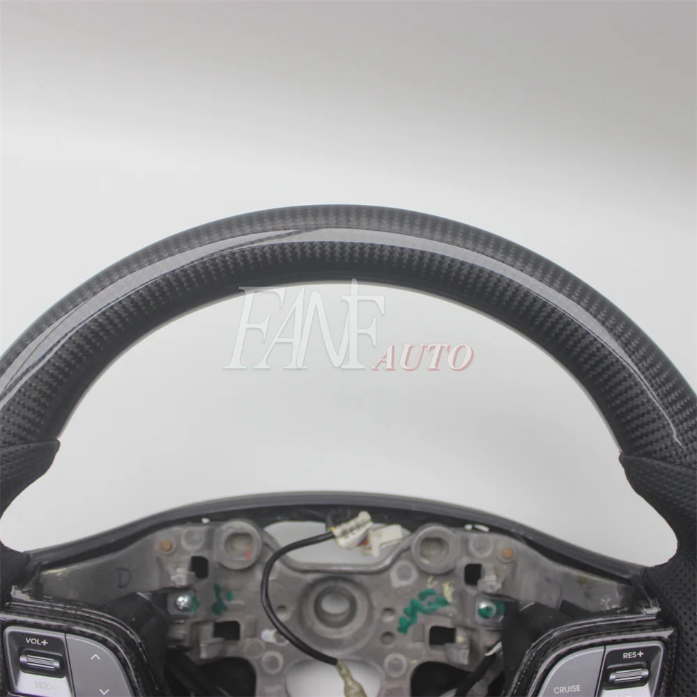 Replacement Real Carbon Fiber Steering Wheel with Leather for Hyundai IX45 SANTA FE  2013-2018