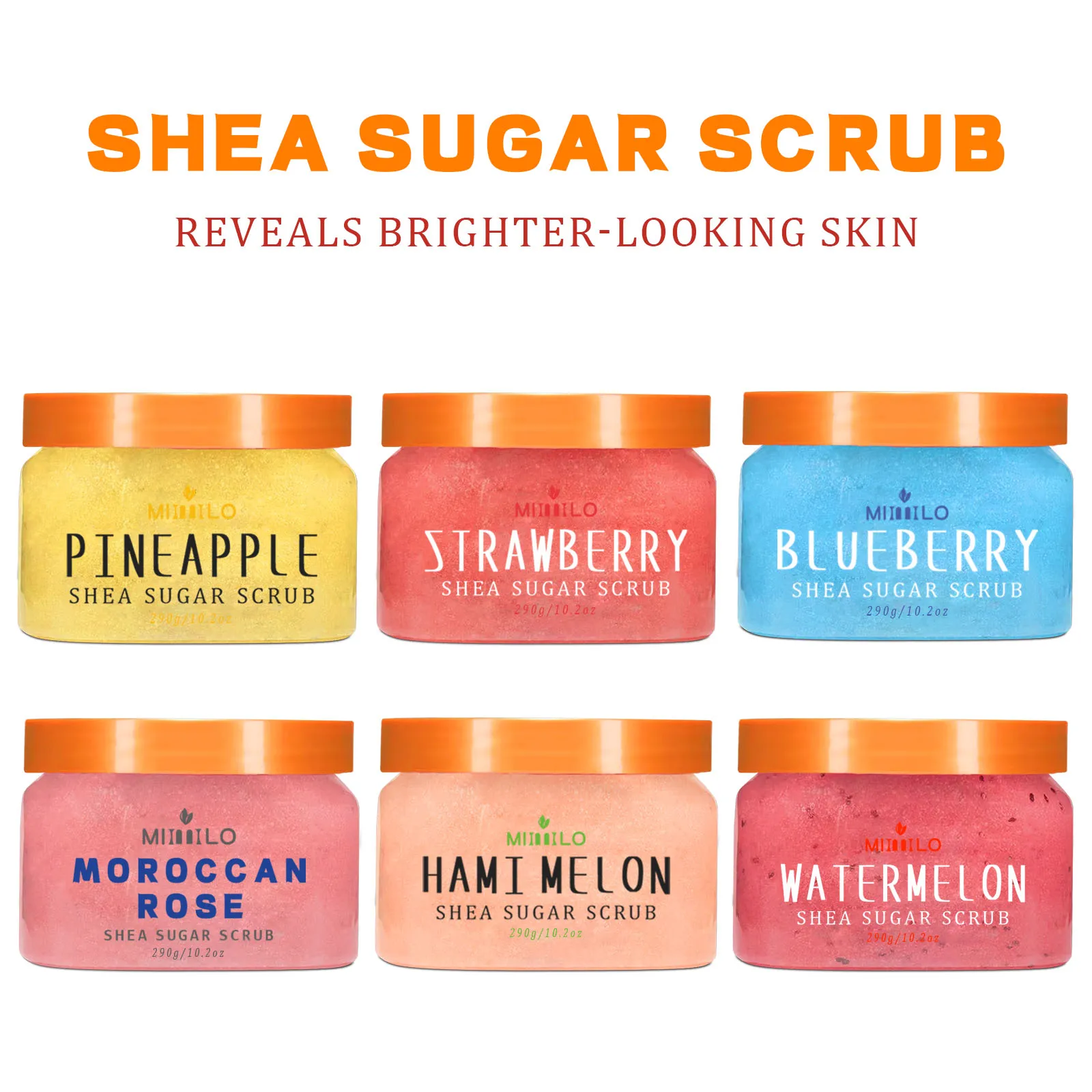 SHEA SUGAR SCRUB، مقشر مقشر، بشرة ناعمة وجميلة، رعاية مرطبة ومغذية، يمكن استخدامها على الجسم بالكامل