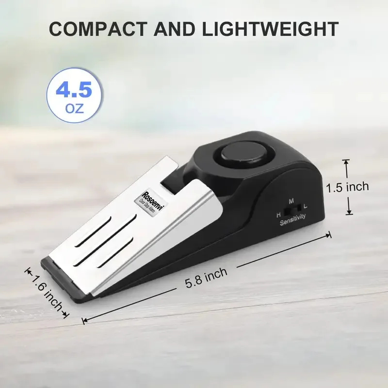 قطعة واحدة من إنذار إيقاف الباب، إنذار إيقاف الباب على الأرض من أجل إنذار أمان الباب للسفر والشقة والفندق والمنزل