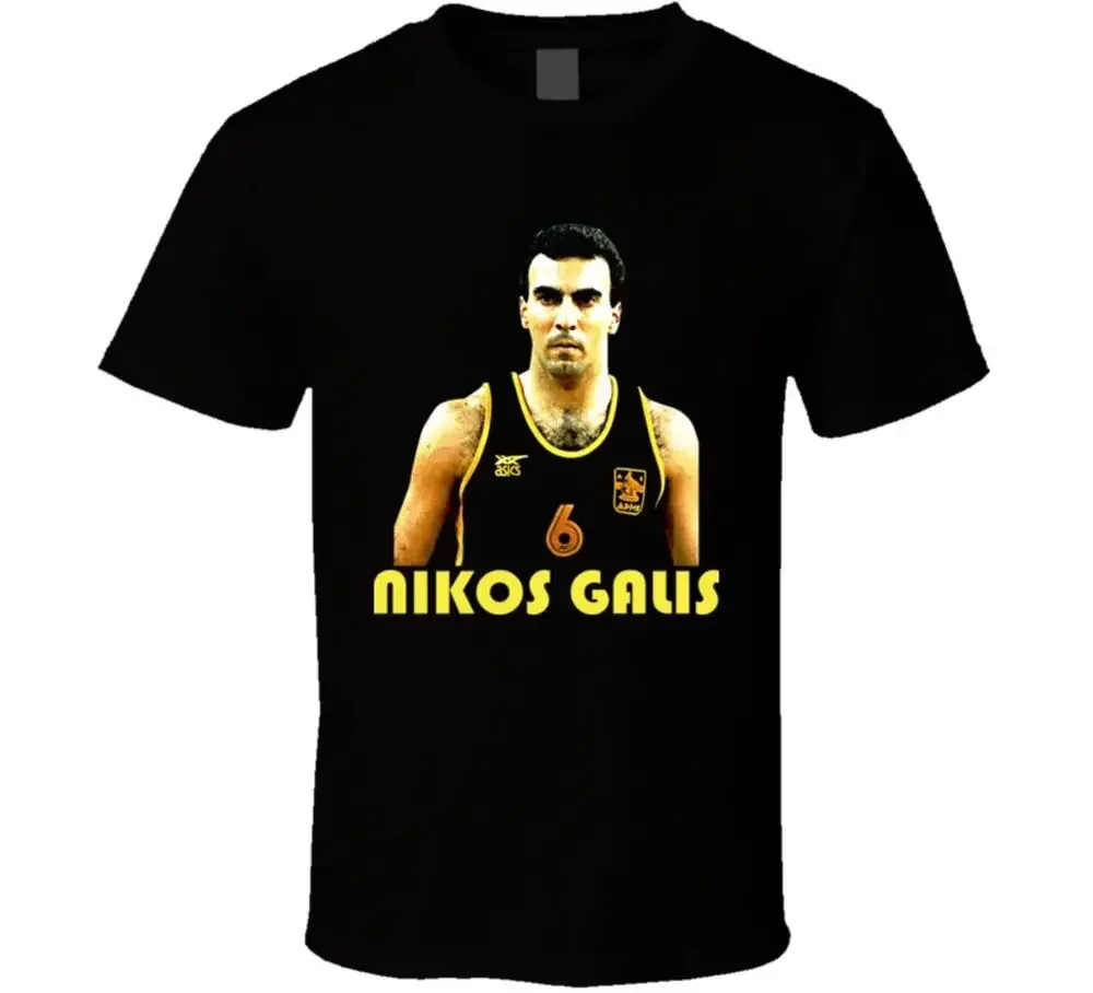 Nikos Galis Greek Basketball T ShirtHigh Quality 100%Cotton Short Sleeve