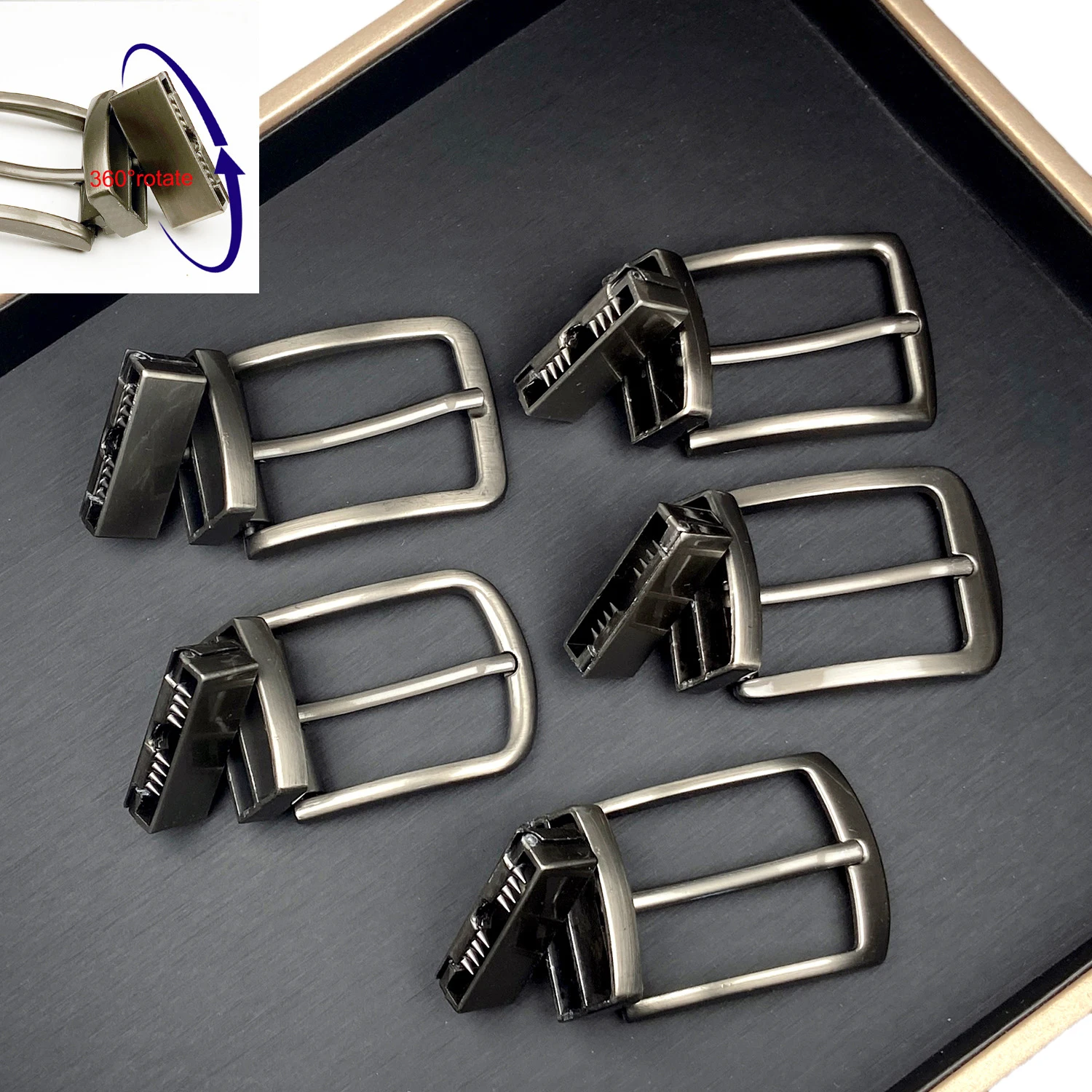Reversible Belt Buckle Replacement, Pin Buckle, 360° Rotation, Fits Belts Under 3.4cm, Easy to Change Belt Buckle, Double--Sided