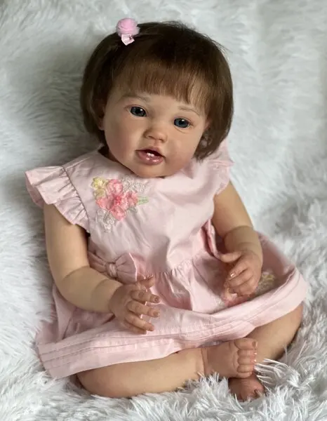 

FBBD Customized Limited Supply 24inch Reborn Baby Lottie With Hand-Rooted Hair Already Finished Doll With Different Dress