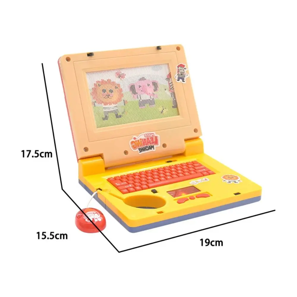 1 Set LED Kids Learning Laptop Movable Screen Multi-function Electronic Learning Machine Interactive Mouse Control with Music