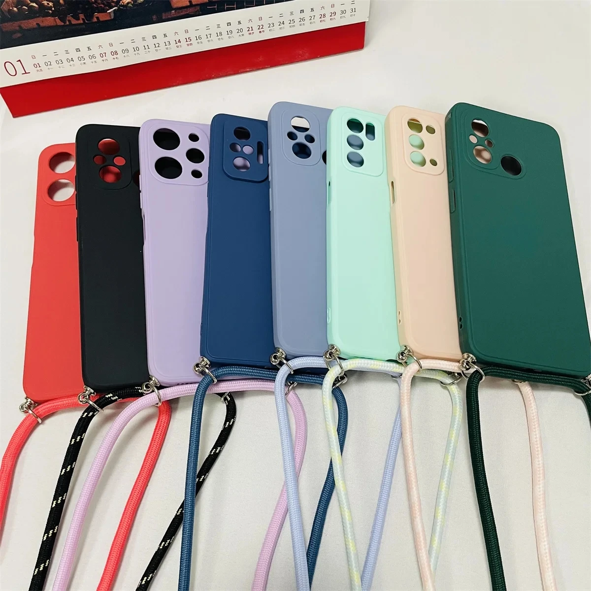 

Strap Cord Chain Case For Xiaomi 11 12T 13 Poco F5 Redmi Note 12 11 9 S 8 Pro Plus 12C 10 10C Necklace Lanyard Rope Matte Cover