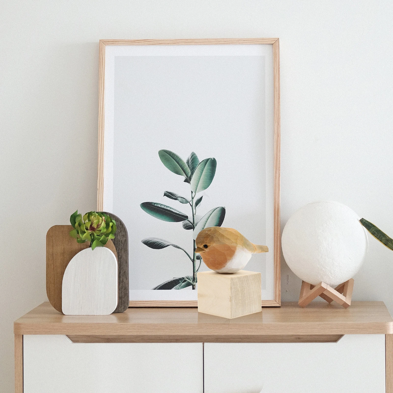 

Wooden Ornament Home Decoration Desktop Office Decor Adorable Adornment Exquisite Wood Sculpture Simulation Bird Statues Wood