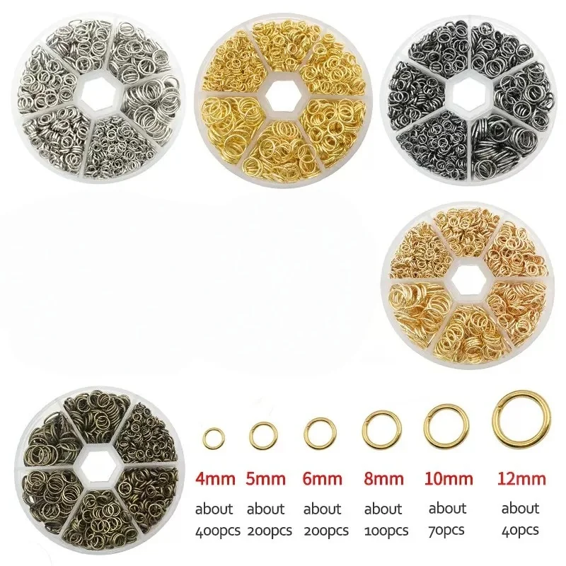 

970pcs/Box Diy Single Circle Jump Ring Circle Jewelry Open Ring Material Making Finding