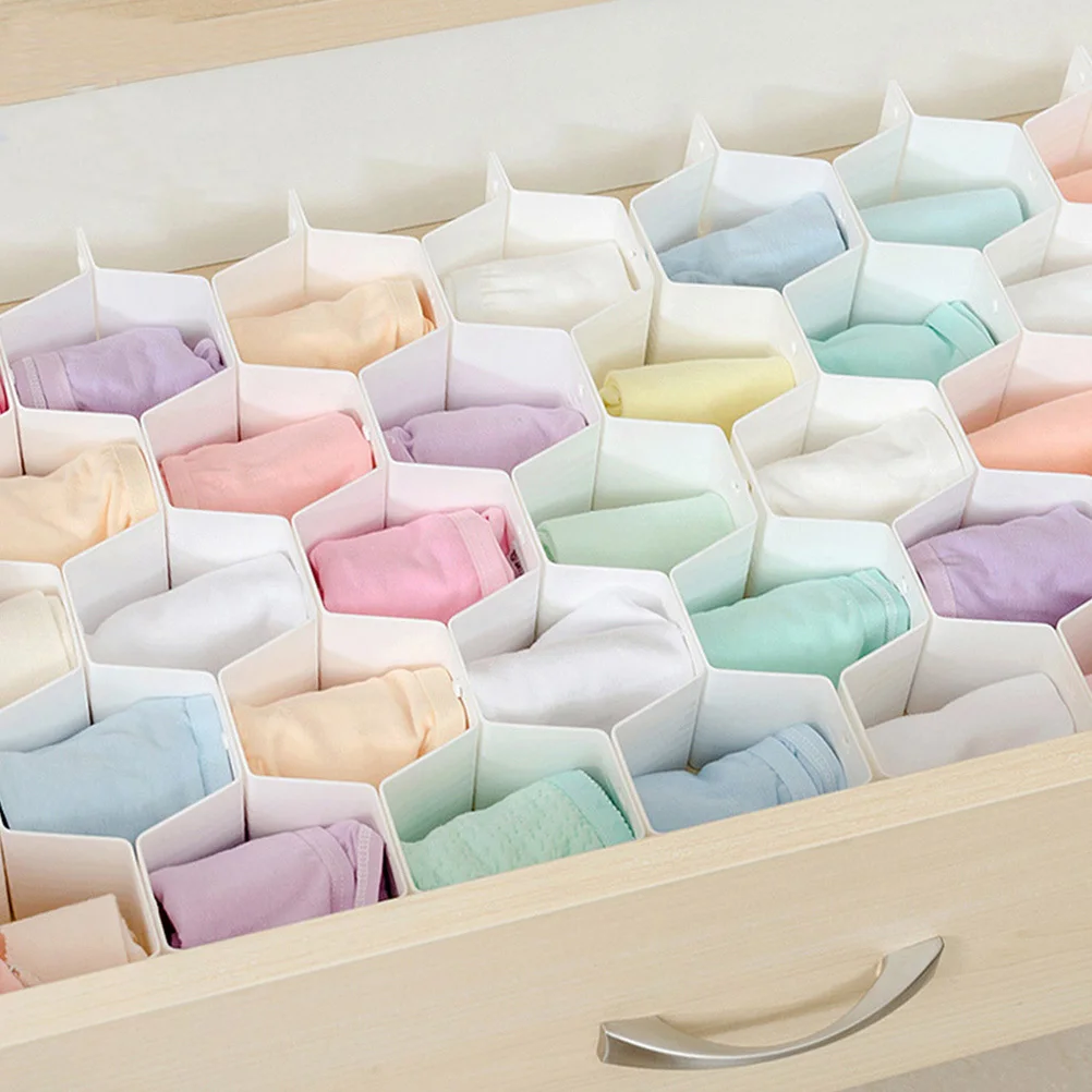 

1Pcs Drawer Storage Grid Honeycomb Style Organizer White Multi Purpose Storage Box for Cosmetics Sock Underwear