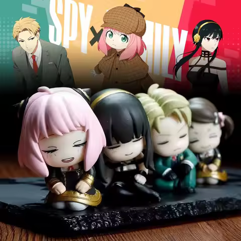 Anime SpyxFamily Figures Cute Anya Forger Statue Kawaii Loid Yor Forger Sleeping Action Figurine Decoration Desk Accessories
