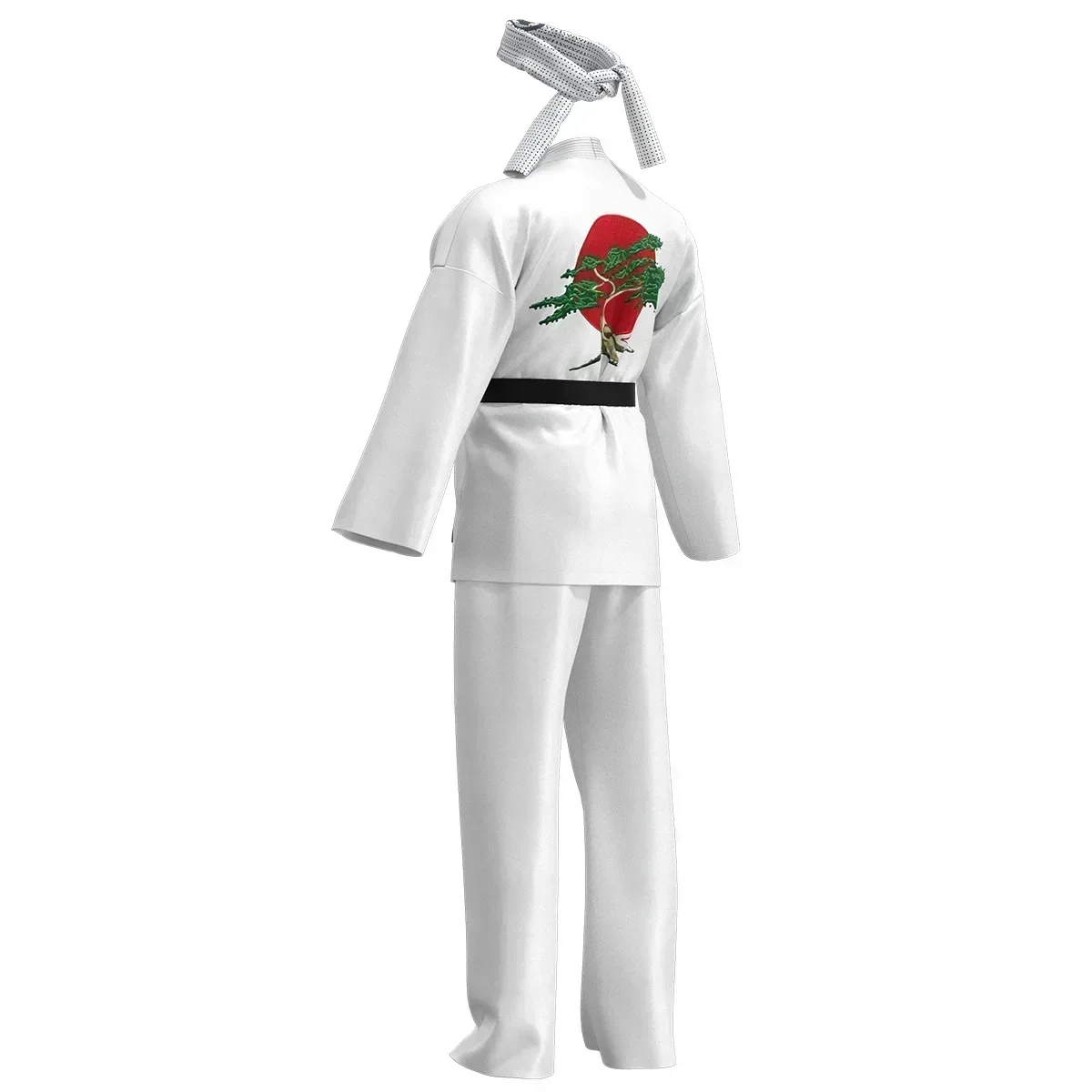 New Karate Kids KOF Cobra Kai Cosplay Costume Kid Adult Black White Kimono Uniform Headband Anime Halloween Party Suit Tracksuit view 2