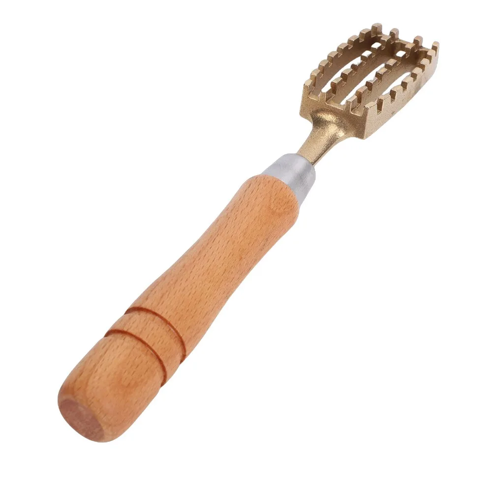 Composite Wood Copper Fish Scaler Gold Wooden Color Silver Ergonomic Handle Fish Descaler Manual Operation Labor Saving