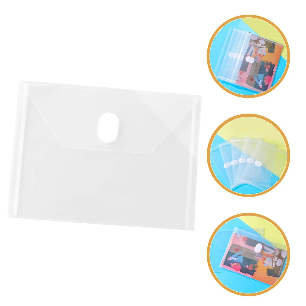 

10 шт. прозрачных пластиковых папок-конвертов с застежкой, прозрачные пакеты для документов, квитанций, фотографий, билетов, для школы и офиса