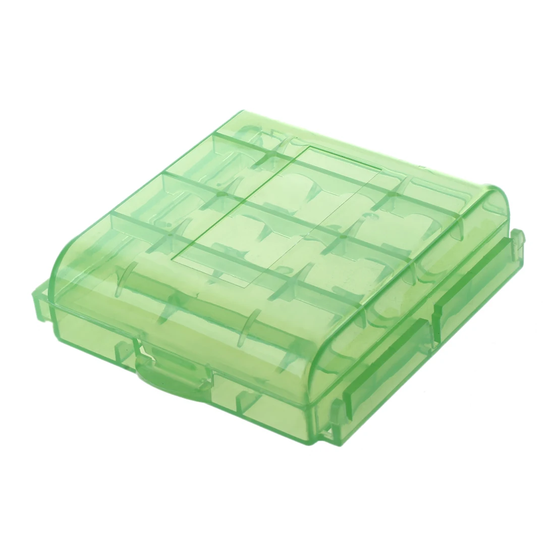 AA e AAA Bateria Armazenamento Hard Case Box, Verde, Pack de 4 pcs