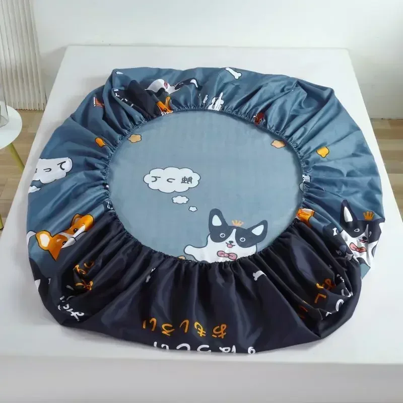 New Adjustable Cartoon Polyester Fitted Sheet  Sheets King Bed Sheets Couple Bed Cover with Elastic  (Excluding Pillow Cover)