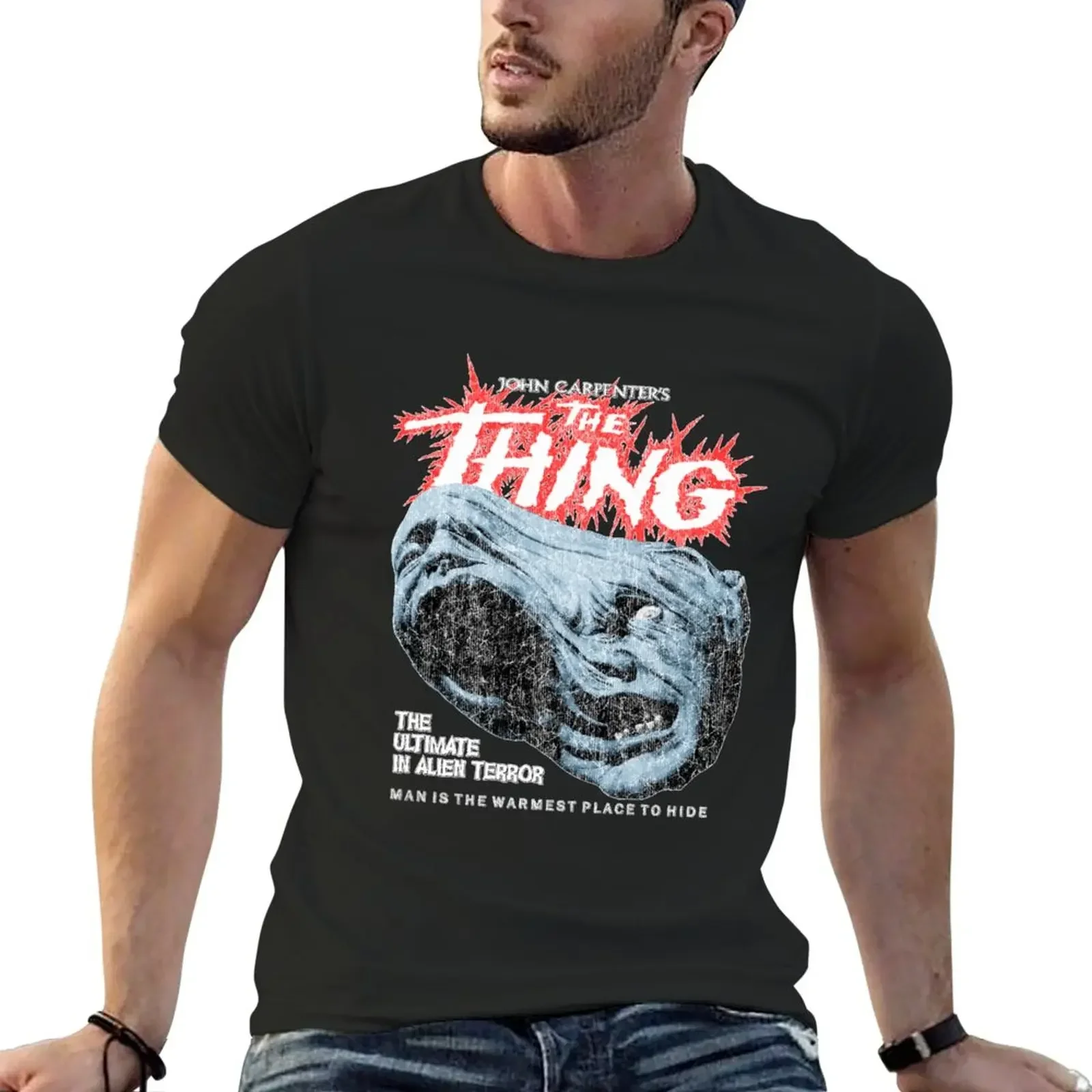 The Thing Distressed John Carpenter Horror Sci Fi T-Shirt new edition cute clothes funnys mens champion t shirts