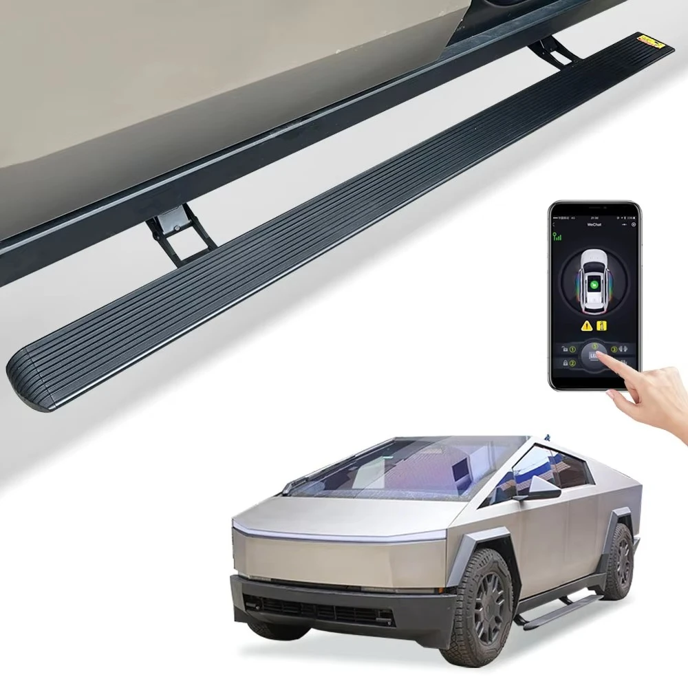WJ Super Price LED Lights Aluminum Alloy IP67 Waterproof Car Padel SideSteps Electric Retractable Running Boards for Tesla 5