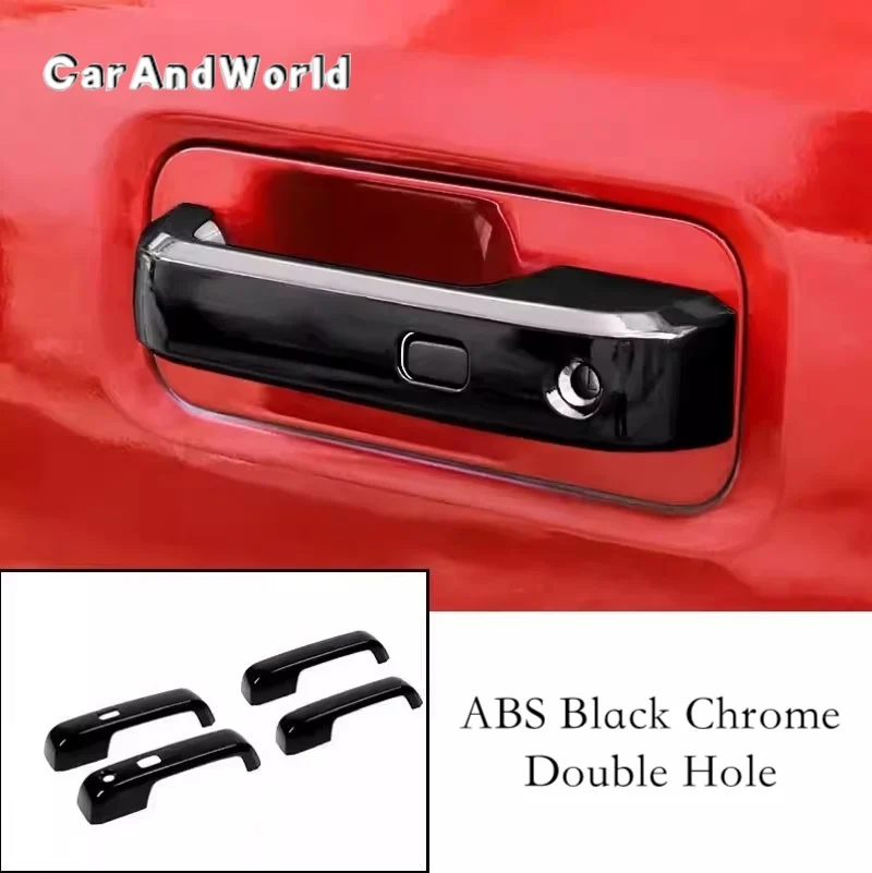 

ABS Black Chrome Door Handle Bowl Frame Cover Trims Car Exterior Body Accessories For Ford Raptor F150 2015-2021