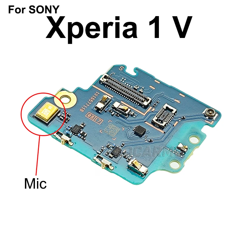 Aocarmo For Sony Xperia 1 V XQ-DQ72 DQ44 SO-51D X1V SIM Card Reader Bottom Microphone Antenna Connector Board Repair Part